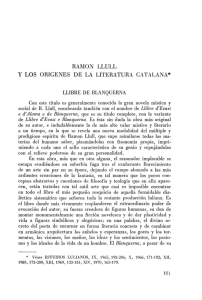 RAMON LLULL Y LOS ORIGENES DE LA LITERATURA