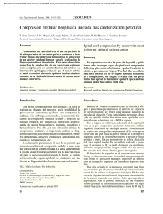 Compresión medular neoplásica iniciada tras cateterización peridural
