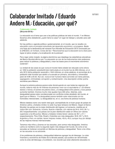 Colaborador Invitado / Eduardo Andere M.: Educación, ¿por qué?