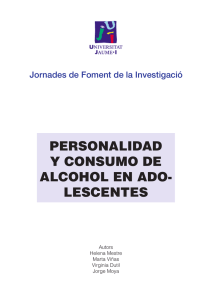 Personalidad y consumo de alcohol en adolescentes. Helena Mestre