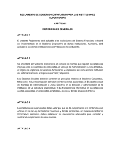 reglamento de gobierno corporativo para las instituciones