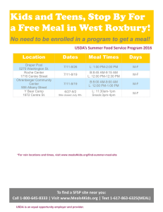 Kids and Teens, Stop By For a Free Meal in West Roxbury!