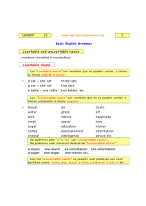 Lesson 21 - countable and uncountable nouns