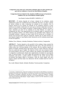 Comparativa entre islas de la valoración de distintos tipos de oferta