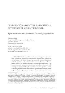 Des-inserción argentina. Las políticas exteriores de Menem y Kirchner