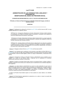Ley Nº 18.340 ADMINISTRACIÓN DE LAS VIVIENDAS PARA