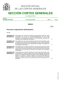 sección cortes generales - Congreso de los Diputados