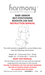 BABY ARMOR BELT-POSITIONING BOOSTER CAR SEAT