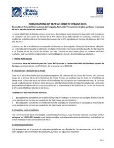 Convocatoria de becas Cursos de Verano 2016