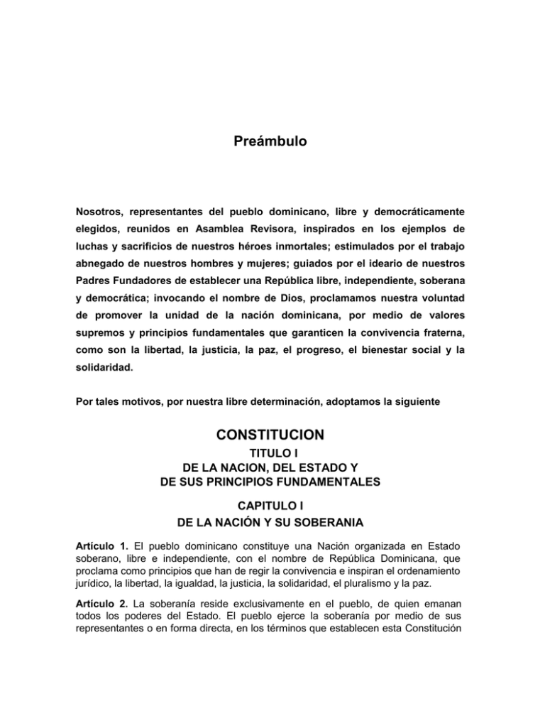 Proyecto de Reforma Constitucional