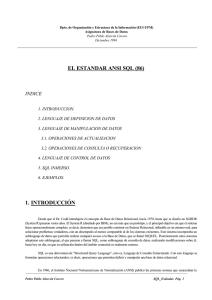 EL ESTANDAR ANSI SQL (86) 1. INTRODUCCIÓN