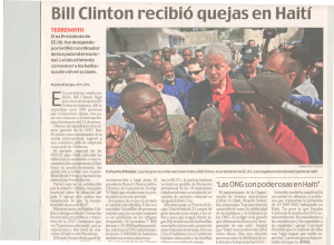 Bill Clinton recibió quejas en Haití