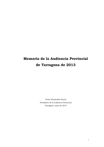 Memoria de la Audiencia Provincial de Tarragona