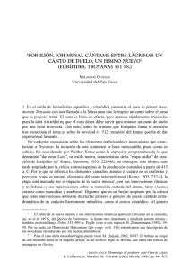 `por ilión, ¡oh musa!, cántame entre lágrimas un canto