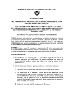 reglamento audiencia publica - Ministerio de Relaciones Exteriores