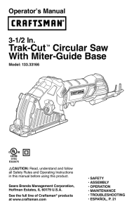 Trak-CutTM Circular Saw With Miter-Guide Base