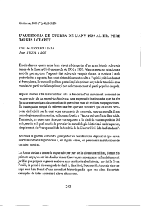 L`AUDITORIA DE GUERRA DE L`ANY 1939 AL DR. PERE