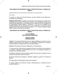 Reglamento Uniformes, Divisas y Distintivos Armada de México