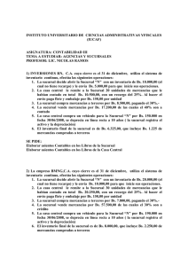 Ejercicios Contabilidad III: Agencias y Sucursales