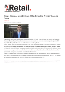 Dimas Gimeno, presidente de El Corte Inglés, Premio Vasco da Gama