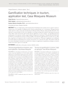 Gamification techniques in tourism, application