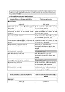 tabla de adaptación al grado