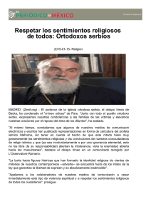 Respetar los sentimientos religiosos de todos: Ortodoxos serbios