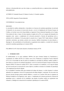 TITULO: UTILIZACIÓN DE LAS TICs PARA LA ADAPTACIÓN DE LA