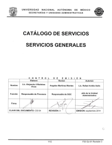 Servicios de Servicios Generales - Coordinación de Estudios de