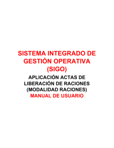 sistema integrado de gestión operativa (sigo) - Aplicativos