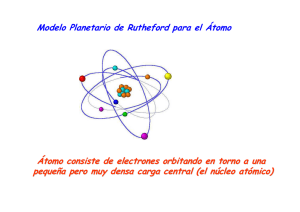 Modelo Planetario de Rutheford para el Átomo Átomo consiste de
