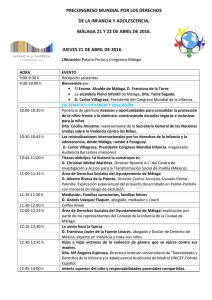 TIMING Precongreso Mundial Málaga Abril 2016