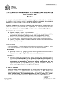 XVII CONCURSO NACIONAL DE TEATRO ESCOLAR EN ESPAÑOL