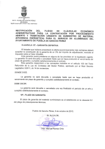 Rectificación del Pliego de Claúsulas Económico Administrativas