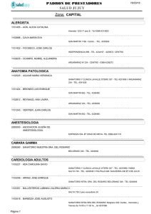 CAPITAL Zona: PADRON DE PRESTADORES SALUD JUJUY