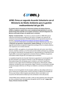 AFBEL firma un segundo Acuerdo Voluntario con el Ministerio de
