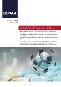 IMPALA Network Solutions obtiene la Cisco Advanced Security
