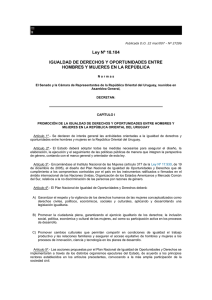 Ley Nº 18.104 IGUALDAD DE DERECHOS Y OPORTUNIDADES