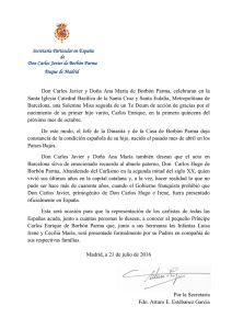 Secretaria Particular en España de Don Carlos Javier de Borbón