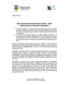 Plan Decenal de Salud Pública 2012-2021