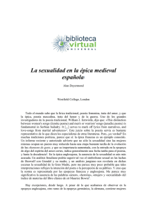 La sexualidad en la épica medieval española1