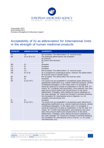 Acceptability of IU - European Medicines Agency