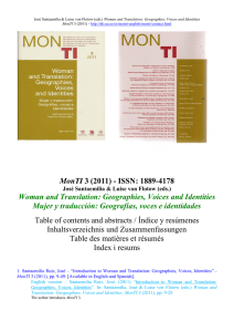 MonTI 3 (2011) - ISSN: 1889-4178 Woman and Translation