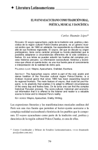 El wayno ayacuchano como tradición oral, poética, musical y