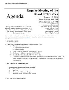 January 12, 2016 Regular Board Meeting