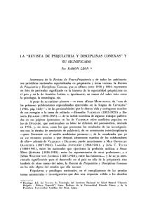 la “revista de psiquiátria y disciplinas conexas" y su