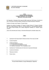Acta Nº 9 Sesión Ordinaria de Concejo del 25-03-2009