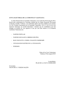 JUNTA ELECTORAL DE LA COMUNITAT VALENCIANA La Junta