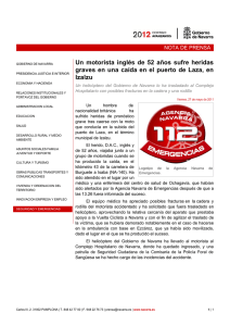 Un motorista ingl&eacute;s de 52 a&ntilde;os sufre heridas graves en una ca&iacute;da