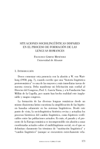 situaciones sociolingüísticas dispares en el proceso de